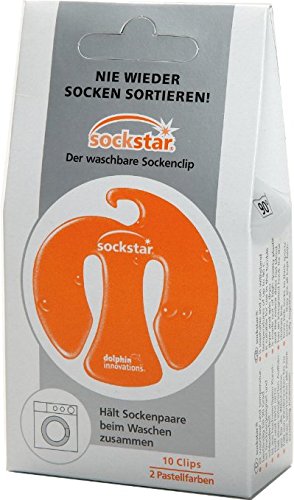 Sockstar Sockenclips Frosted Colours - Basic Pack = 10 Clips in 2 Farben
