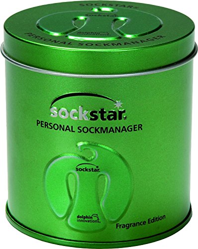 sockstar® Sockenclips Sockenklammern Premium Gift Box Metallic Green Edition - 20 Stück in einer Präsentdose, je 5 Stück in 4 Pastellfarben