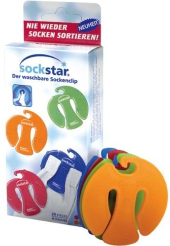 Sock-clips SOCKSTAR Basic Line - Family Pack = 20 pieces in 4 colours by Sockstar