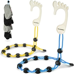 RENOPAX 2 Stück Socken Organizer, Beste Alternative zu Sockenklammern & Clips, Socken Paarungshelfer, waschen, trocknen & aufbewahren (blau & gelb)… - 1
