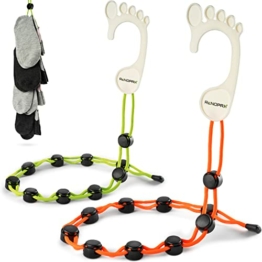 RENOPAX 2 Stück Socken Organizer, Beste Alternative zu Sockenklammern & Clips, Socken Paarungshelfer, waschen, trocknen & aufbewahren (Orange & Grün) - 1