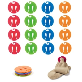 Sockenclips, Mehrzweck-Sockenhalter, Sockenklammern Sockenclips Sockenhalter aus Kunststoff, Zum täglichen Trocknen von Kleidung, Satz mit 12 Stück, 4 Design-Farben - 1